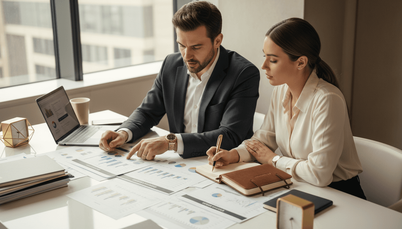 Commodity analysts collaborating on market forecasting and strategy